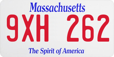 MA license plate 9XH262