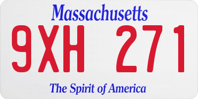 MA license plate 9XH271