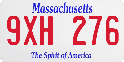 MA license plate 9XH276