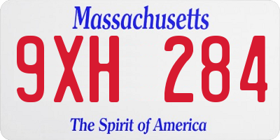 MA license plate 9XH284