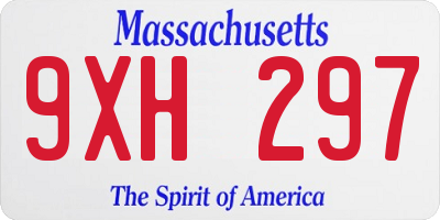 MA license plate 9XH297