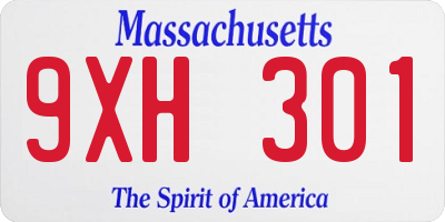 MA license plate 9XH301