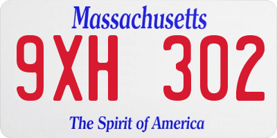 MA license plate 9XH302