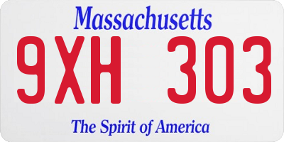 MA license plate 9XH303