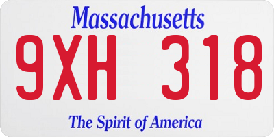 MA license plate 9XH318