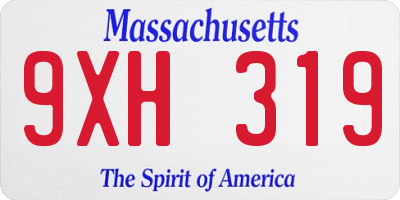 MA license plate 9XH319