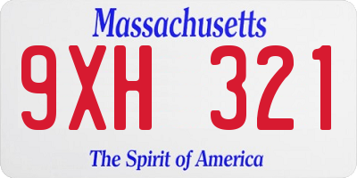 MA license plate 9XH321