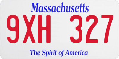 MA license plate 9XH327