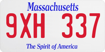 MA license plate 9XH337