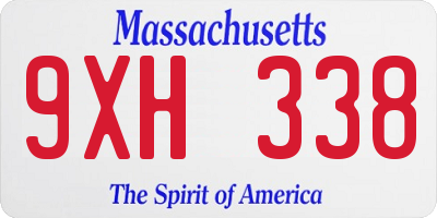 MA license plate 9XH338