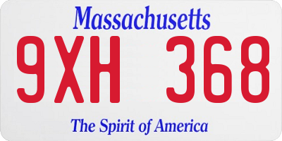 MA license plate 9XH368