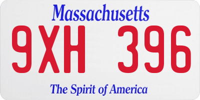 MA license plate 9XH396