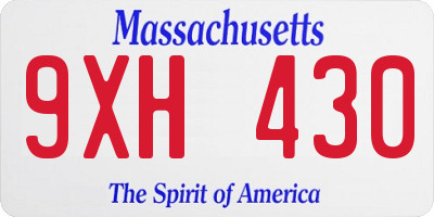 MA license plate 9XH430