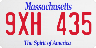 MA license plate 9XH435