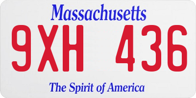 MA license plate 9XH436