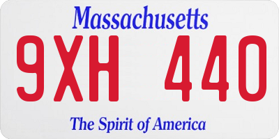 MA license plate 9XH440