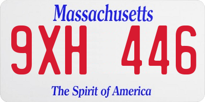 MA license plate 9XH446
