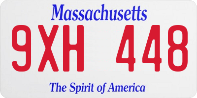 MA license plate 9XH448