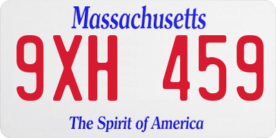 MA license plate 9XH459