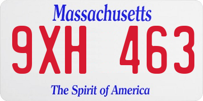 MA license plate 9XH463