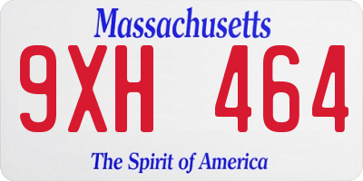 MA license plate 9XH464