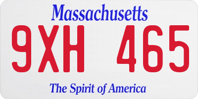 MA license plate 9XH465