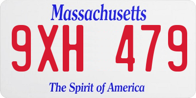 MA license plate 9XH479