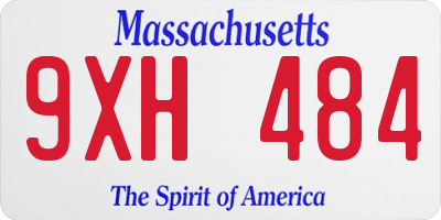 MA license plate 9XH484