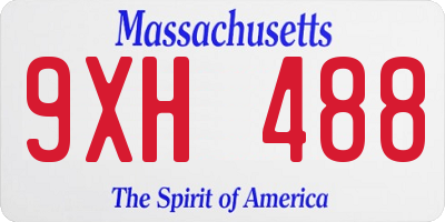 MA license plate 9XH488