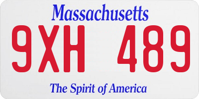 MA license plate 9XH489