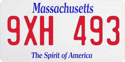 MA license plate 9XH493