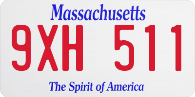MA license plate 9XH511