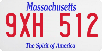 MA license plate 9XH512