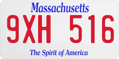 MA license plate 9XH516