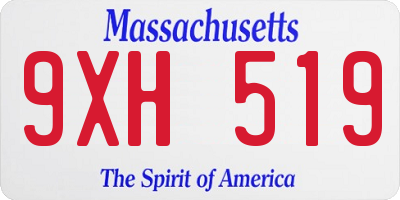 MA license plate 9XH519