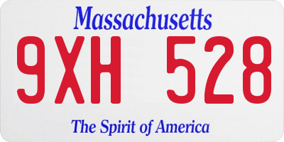 MA license plate 9XH528