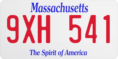 MA license plate 9XH541