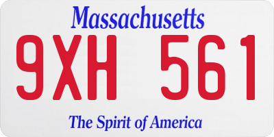 MA license plate 9XH561