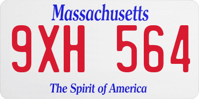 MA license plate 9XH564