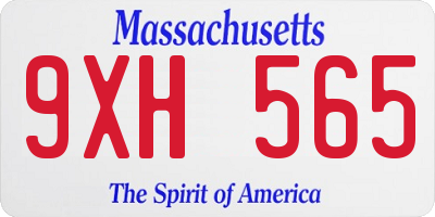 MA license plate 9XH565