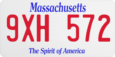 MA license plate 9XH572