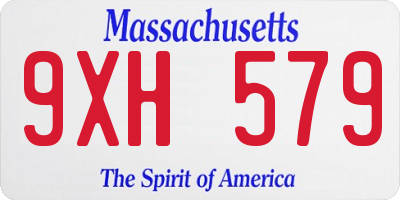 MA license plate 9XH579