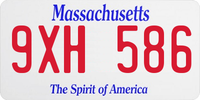 MA license plate 9XH586