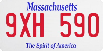 MA license plate 9XH590