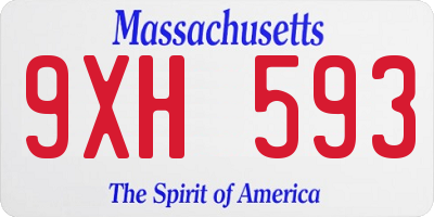 MA license plate 9XH593