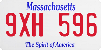 MA license plate 9XH596