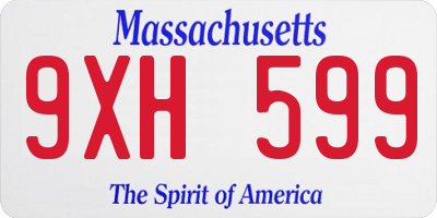 MA license plate 9XH599