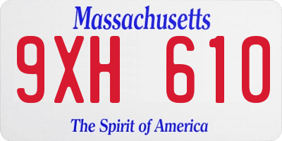 MA license plate 9XH610