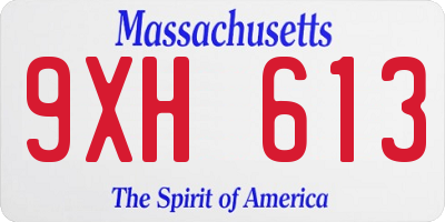 MA license plate 9XH613