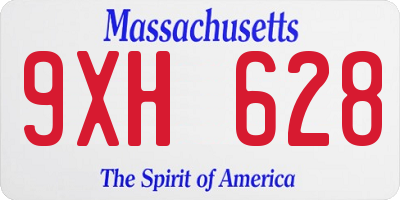 MA license plate 9XH628